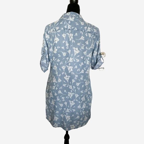 Kut‎ from the Kloth Chambray Denim Shirt Dress Blue Women's Small - Picture 2 of 8